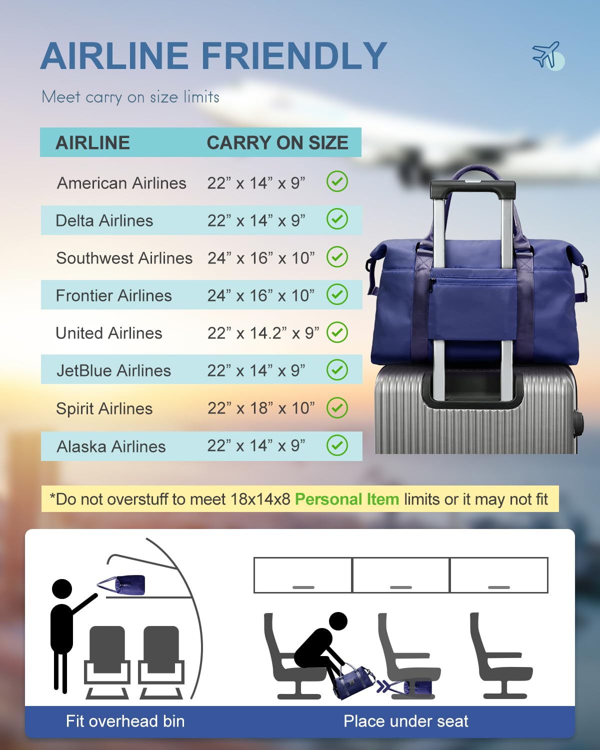 Travel Duffel Bag, Weekender Bags for Women, Overnight Gym Carry On Tote Bag with Wet Pocket,