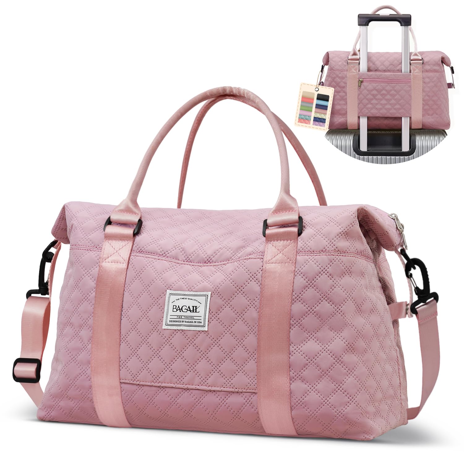 Travel Duffel Bag, Weekender Bags for Women, Overnight Gym Carry On Tote Bag with Wet Pocket,