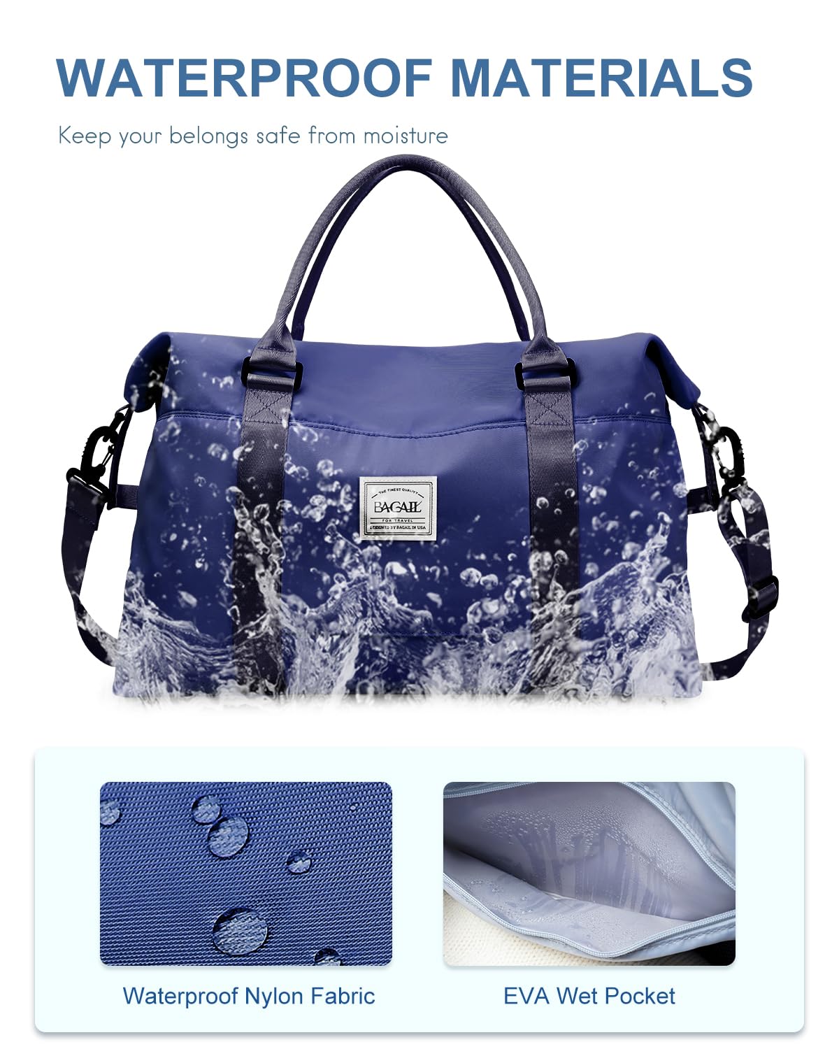 Travel Duffel Bag, Weekender Bags for Women, Overnight Gym Carry On Tote Bag with Wet Pocket,