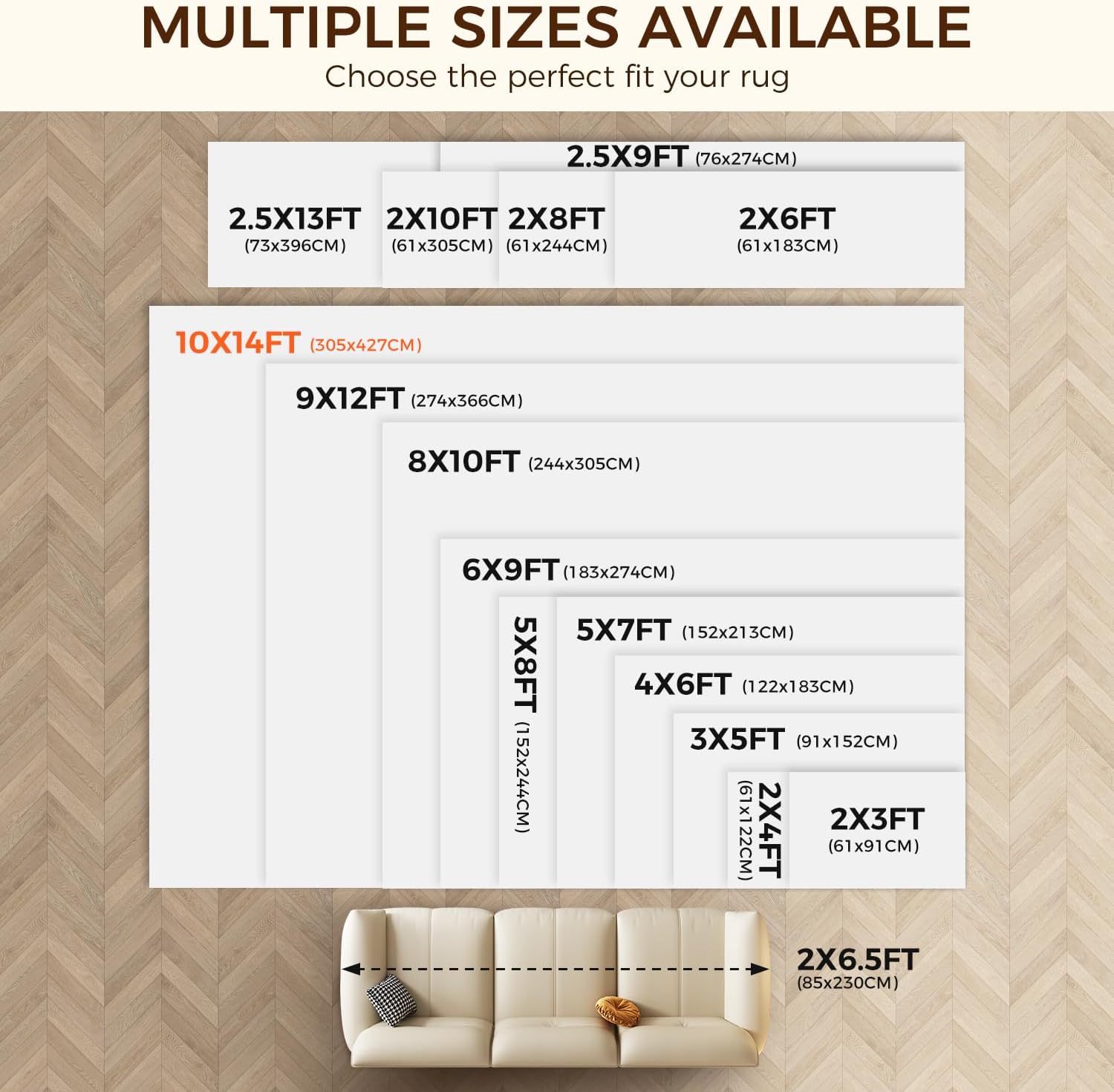 BAGAIL BASICS Rug Pad Gripper for Hardwood Floors, Non Slip Rug Pads for Area Rugs, Extra Thick Under Rug Padding, Protect Your Rugs & Floors