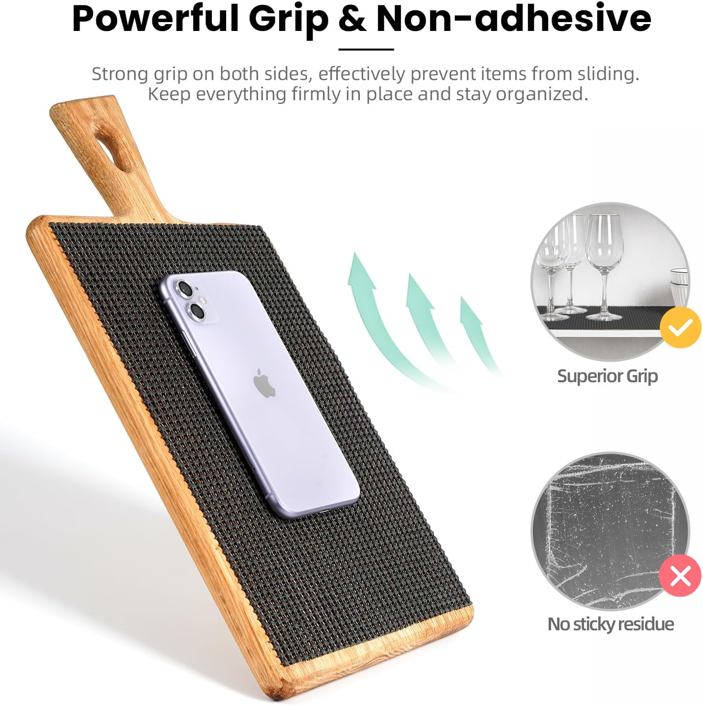 BAGAIL Drawer and Shelf Liner, 12 in X 10 Ft Non-Adhesive Shelf Liners for Kitchen Cabinets, Thick Strong Grip Liners for Desk, Shelves, Bathroom Drawers, Cabinet Protection - Black