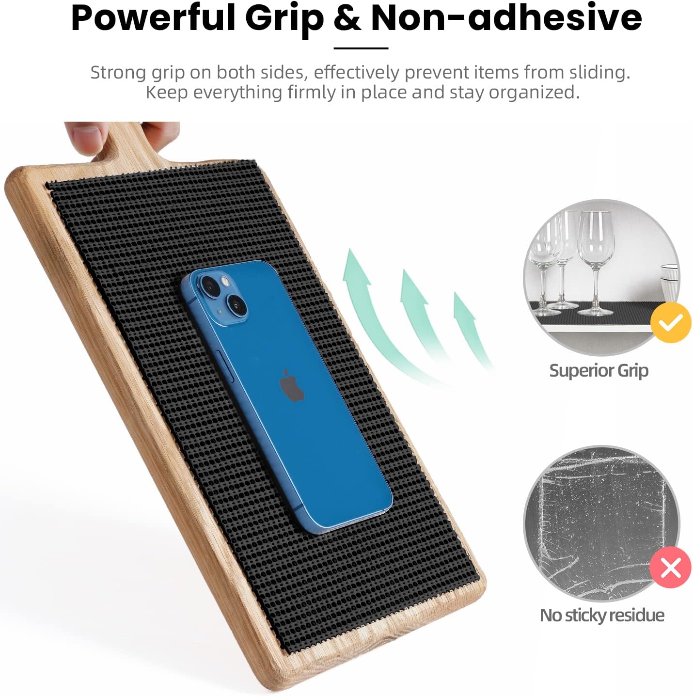 BAGAIL Drawer and Shelf Liner, 12 in X 10 Ft Non-Adhesive Shelf Liners for Kitchen Cabinets, Thick Strong Grip Liners for Desk, Shelves, Bathroom Drawers, Cabinet Protection - Black