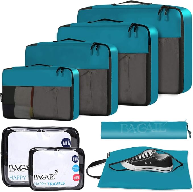 8 Set Packing Cubes Luggage Packing Organizer for Travel, Suitcase Packing Bags for Travel Accessories