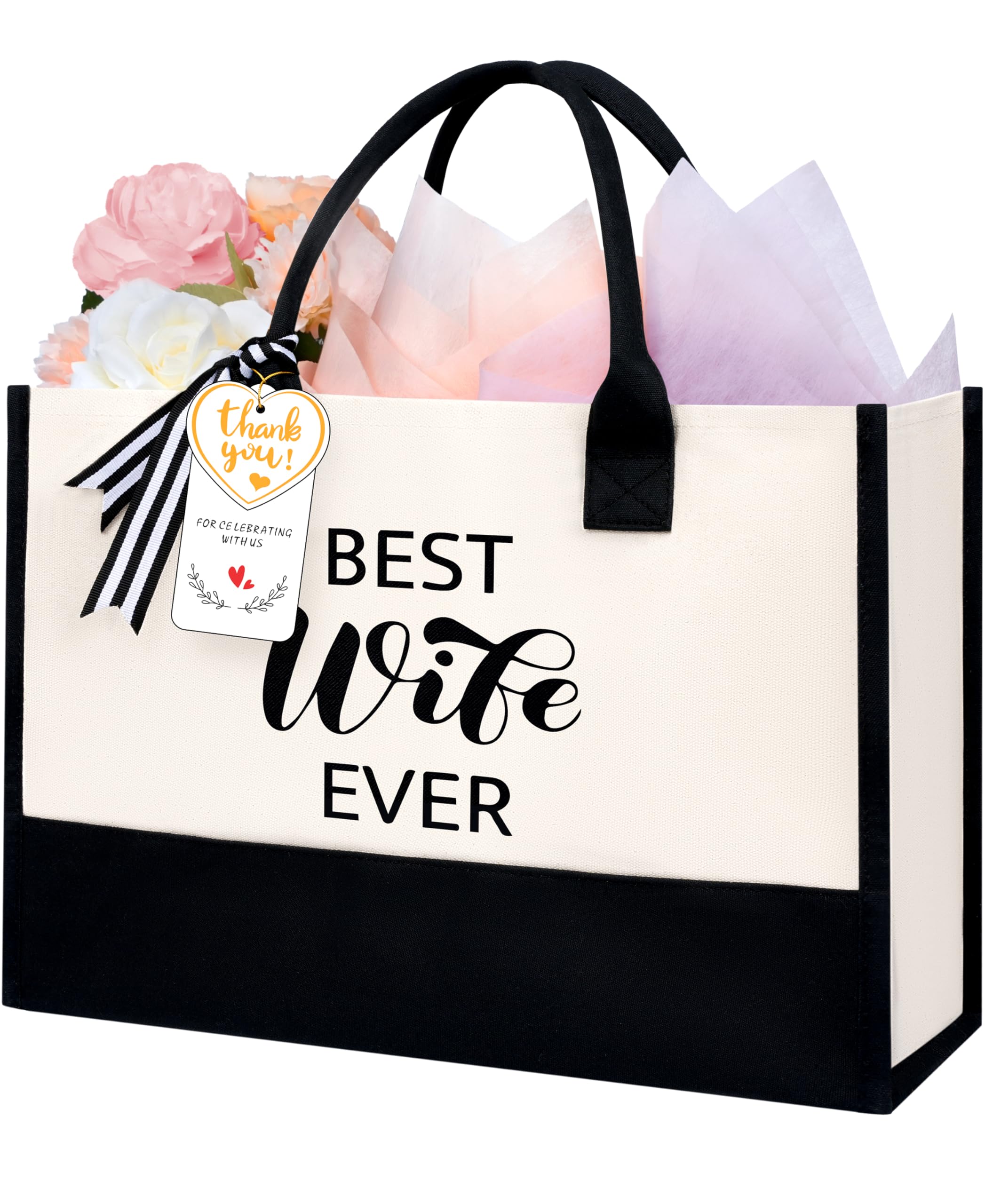 BAGAIL Initial Tote Bag, Personalized Birthday Gifts for Women, Teacher, Friends, Mom, Wedding, Monogrammed Beach Bag(1pcs-Ivory, S)