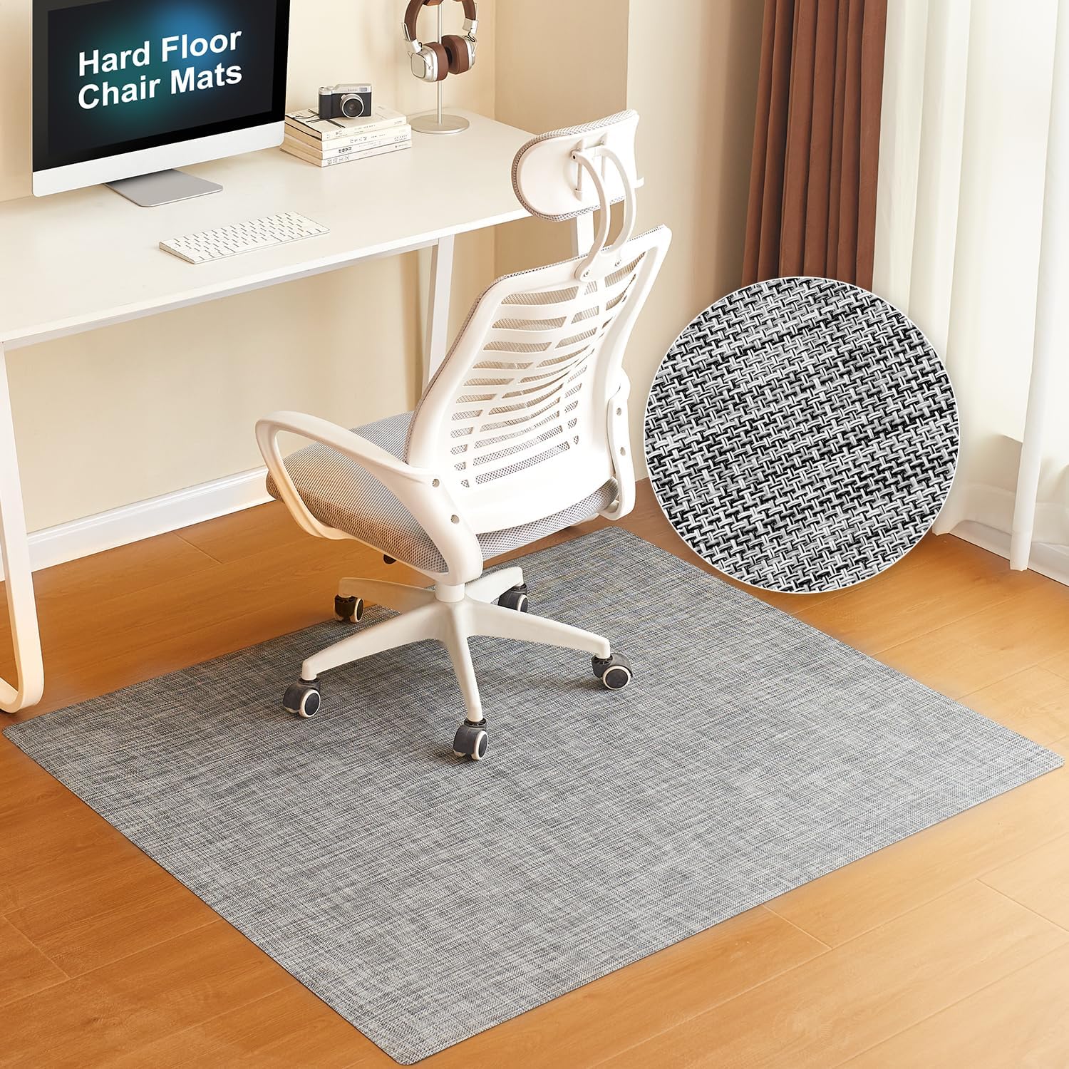 BAGAIL Office Chair Mat for Hardwood Floor, Heavy Duty Computer Chair Mat - Fast Flat & Smooth Glide - Non-Slip Desk Chair Floor Protector for Home Office