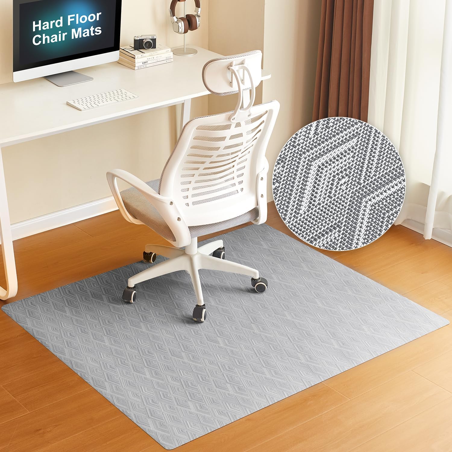 BAGAIL Office Chair Mat for Hardwood Floor, Heavy Duty Computer Chair Mat - Fast Flat & Smooth Glide - Non-Slip Desk Chair Floor Protector for Home Office