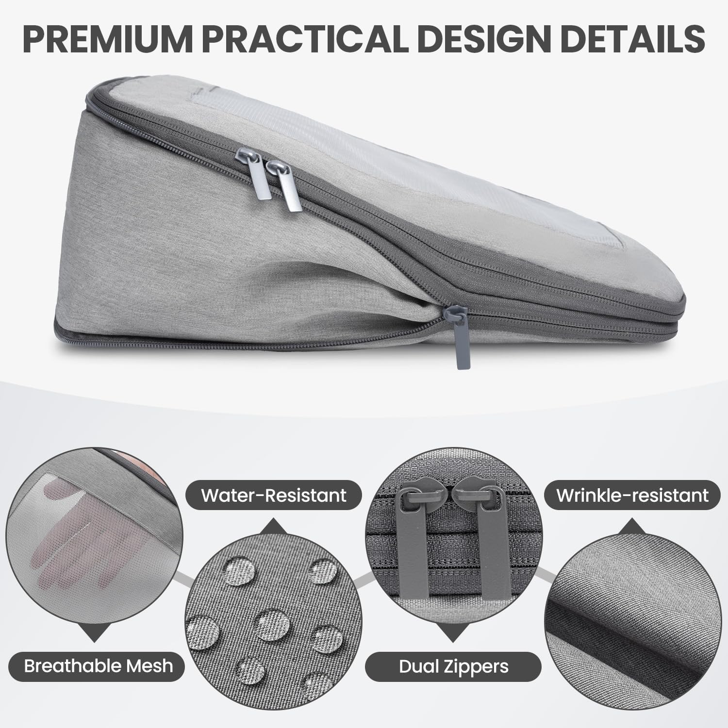 BAGAIL 6 Set Compression Packing Cubes Luggage Organizer Bags Travel Accessories Expandable Packing Organizers-BAGAIL