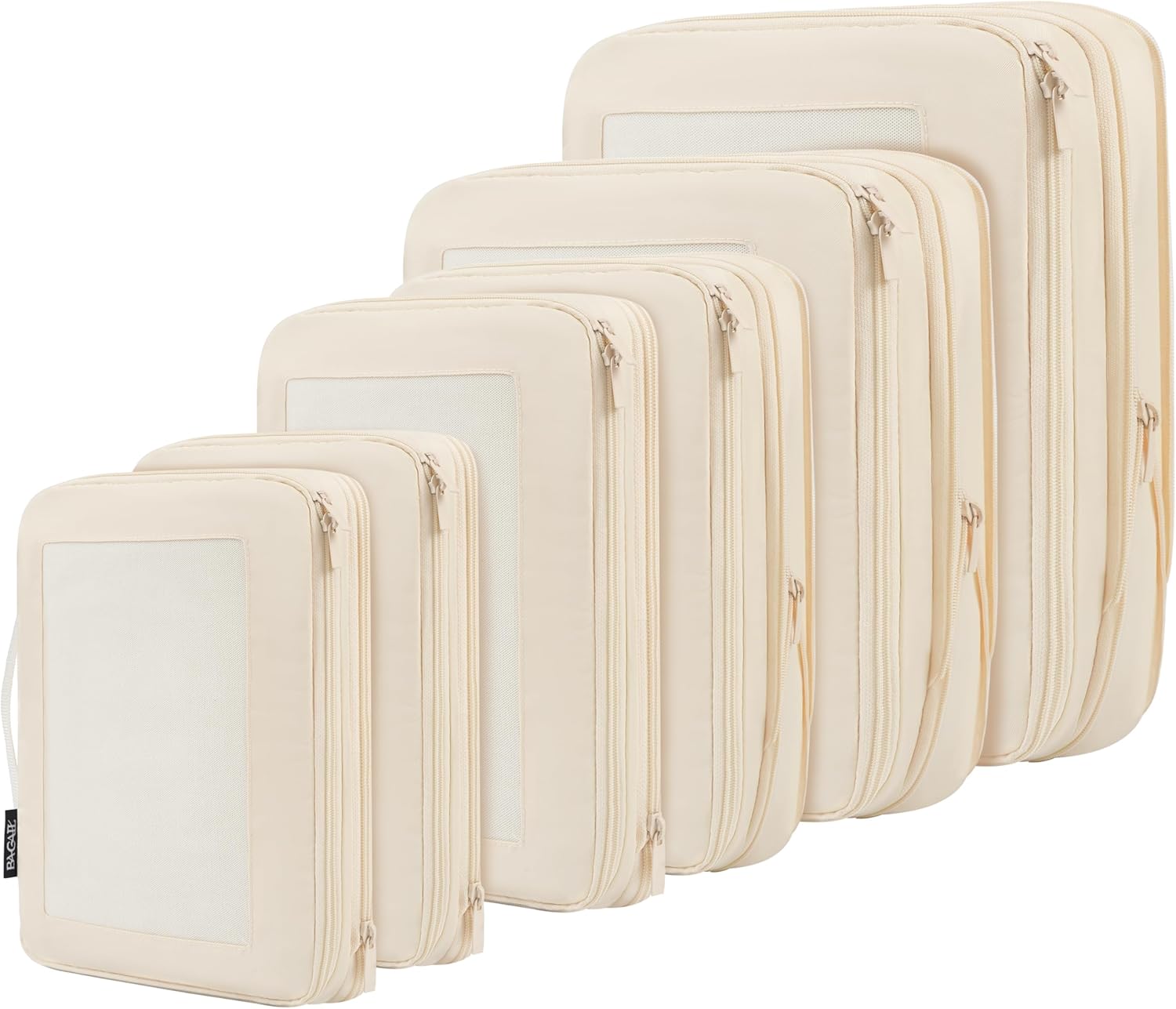 Square Mesh 6 Set Compression Packing Cubes Travel Accessories Expandable Packing Organizers 