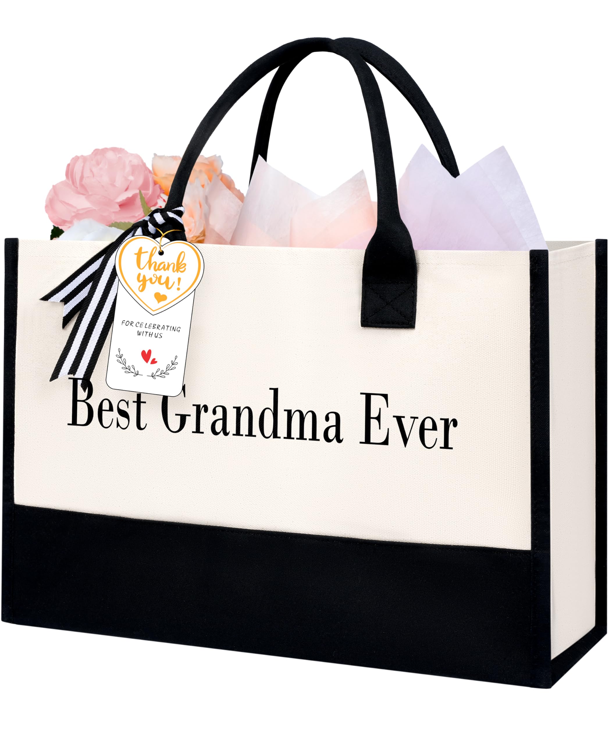 BAGAIL Initial Tote Bag, Personalized Birthday Gifts for Women, Teacher, Friends, Mom, Wedding, Monogrammed Beach Bag(1pcs-Ivory, S)