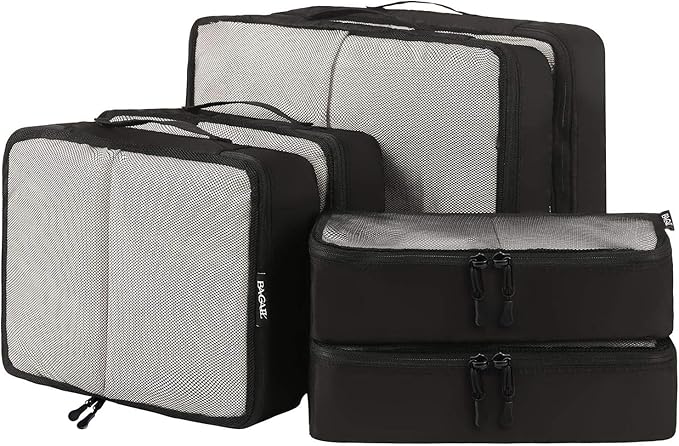 6 Set half mesh Packing Cubes -Various Sizes Travel Luggage Packing Organizers
