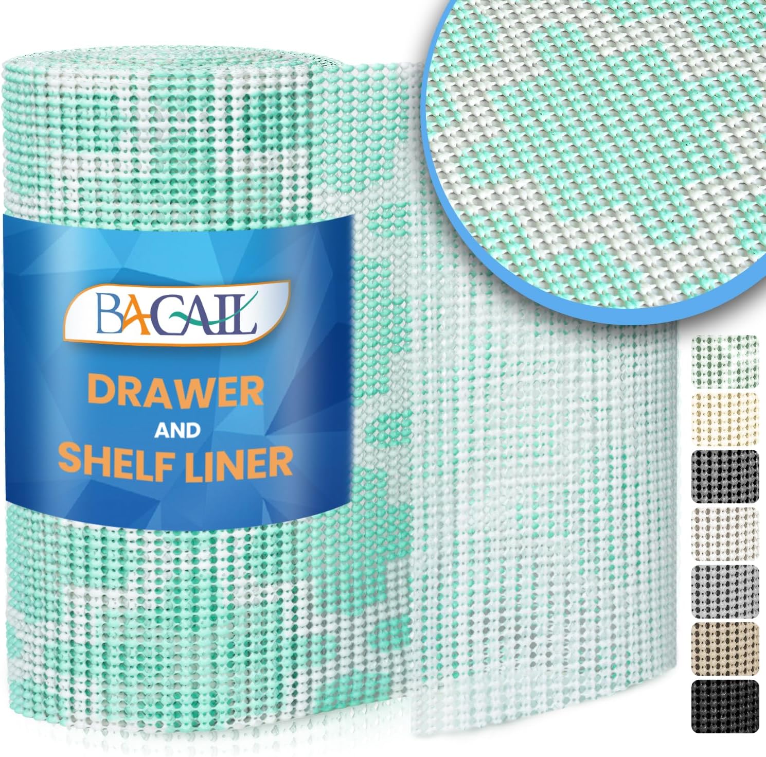 BAGAIL Drawer and Shelf Liner, 12 in X 10 Ft Non-Adhesive Shelf Liners for Kitchen Cabinets, Thick Strong Grip Liners for Desk, Shelves, Bathroom Drawers, Cabinet Protection - Black