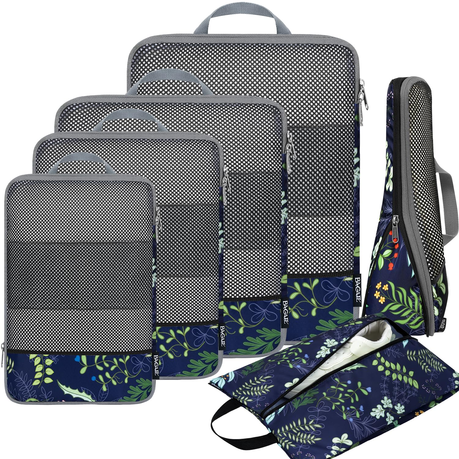 6 Set Compression Packing Cubes Travel Accessories Expandable Packing Organizers