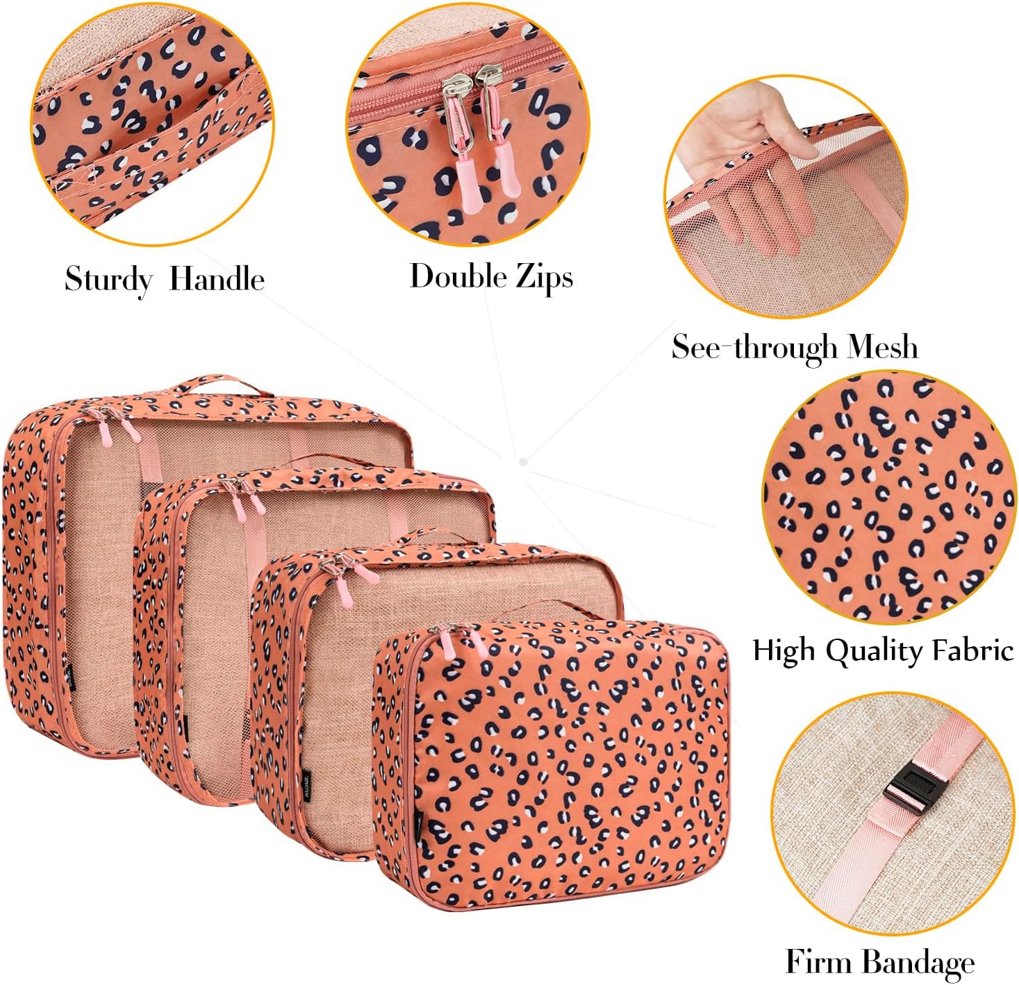  8 Set Mesh Packing Cubes with laundry bag and shoe bag