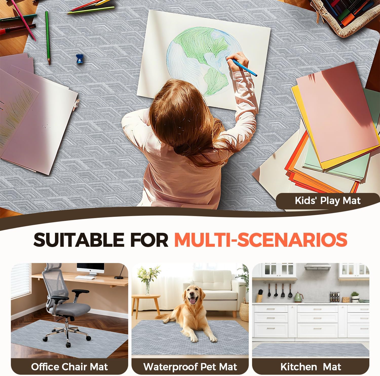 BAGAIL Office Chair Mat for Hardwood Floor, Heavy Duty Computer Chair Mat - Fast Flat & Smooth Glide - Non-Slip Desk Chair Floor Protector for Home Office