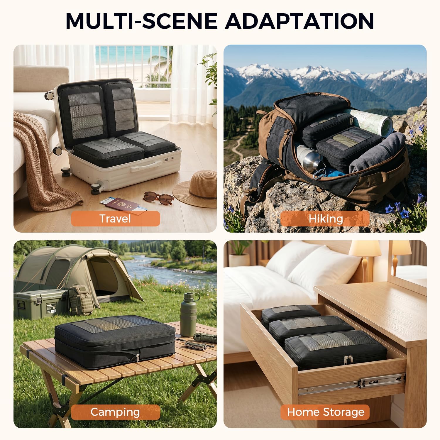 BAGAIL 8 Set Compression Packing Cubes-BAGAIL