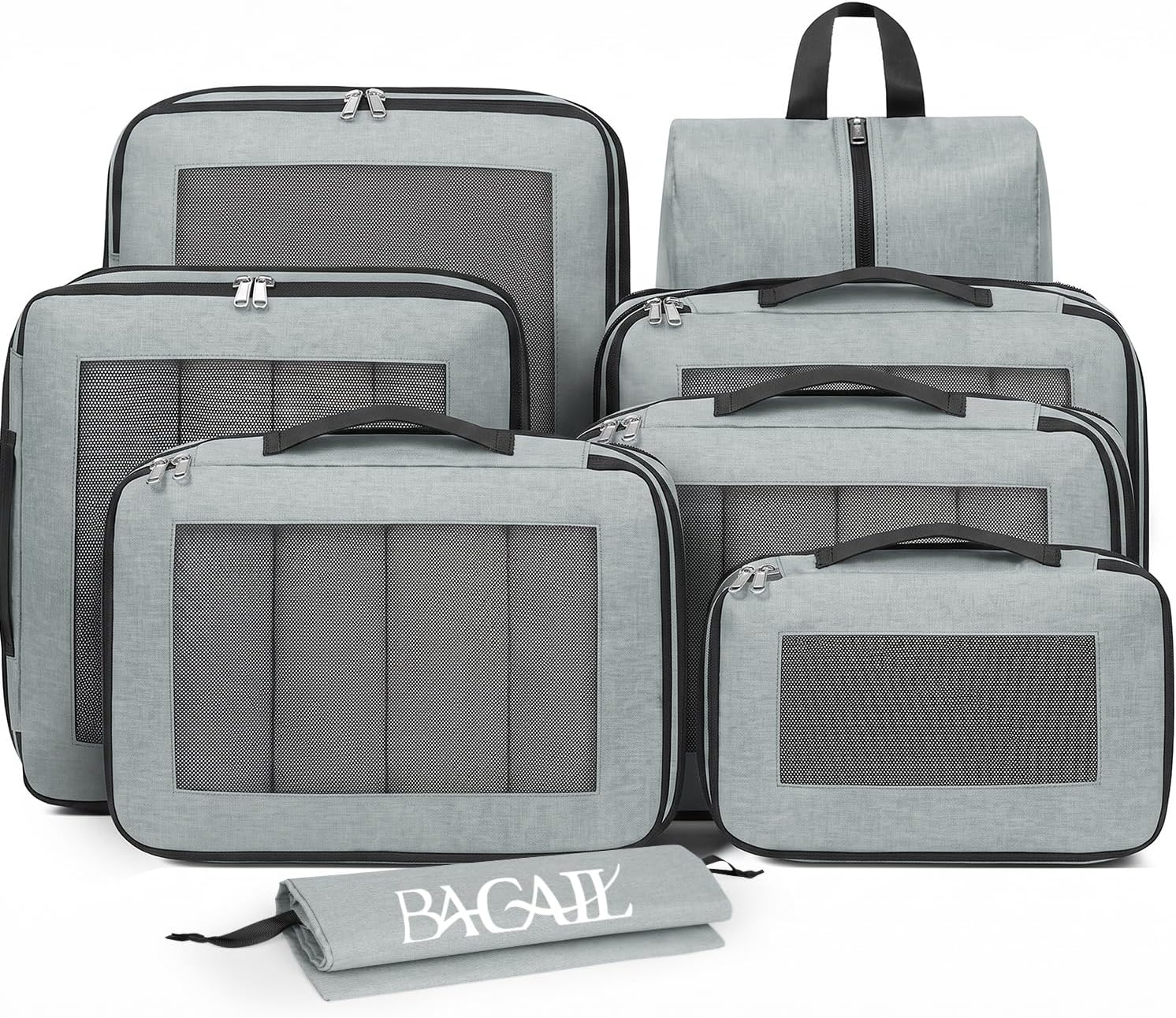 BAGAIL 8 Set Compression Packing Cubes-BAGAIL