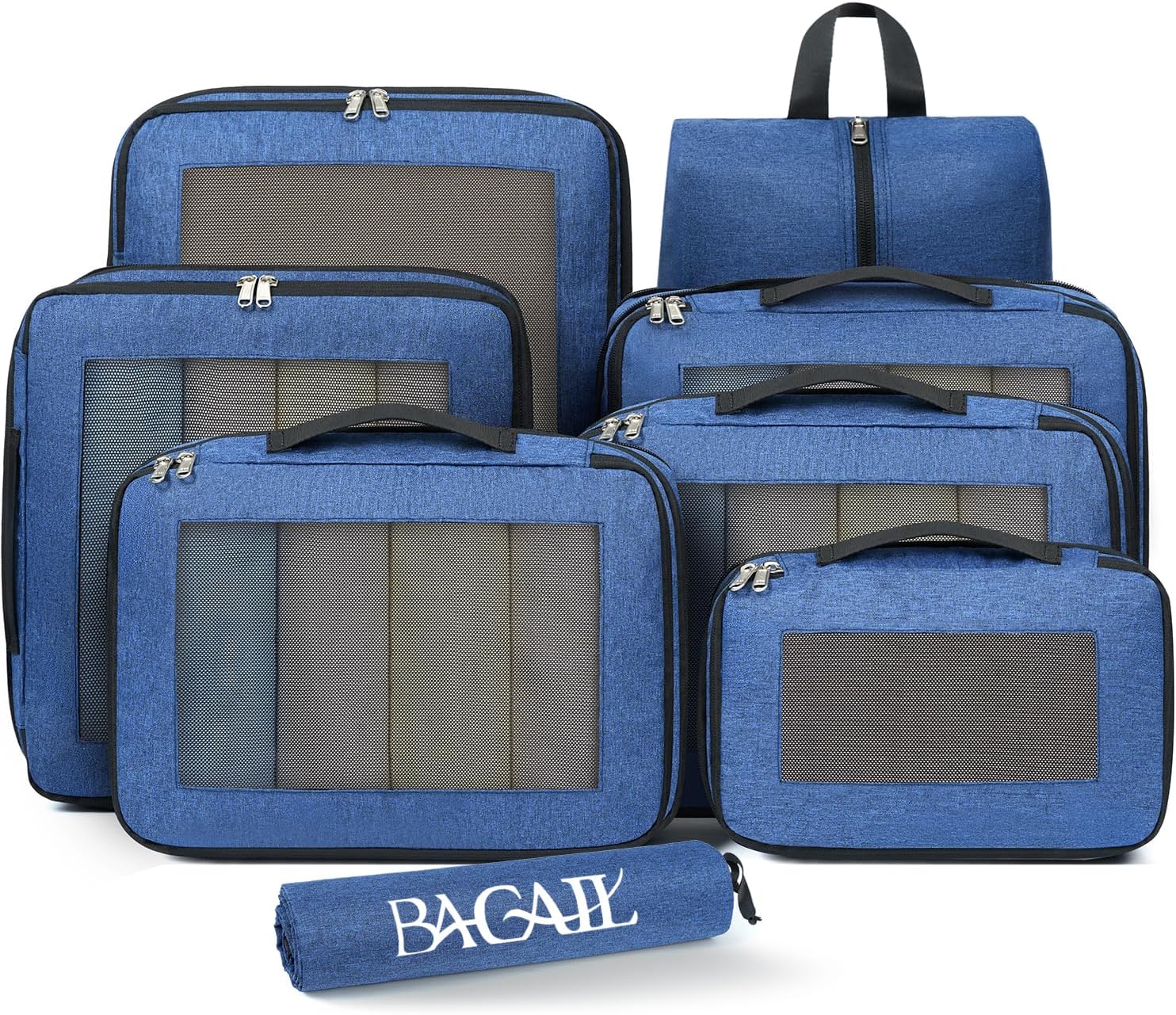 BAGAIL 8 Set Compression Packing Cubes-BAGAIL