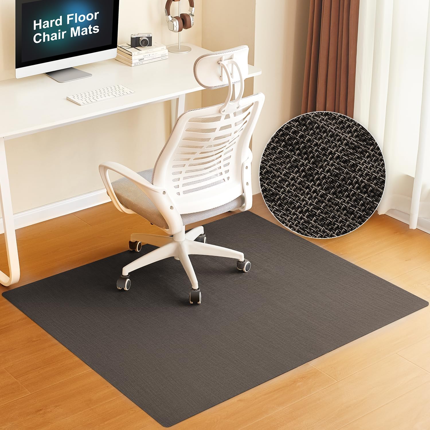 BAGAIL Office Chair Mat for Hardwood Floor, Heavy Duty Computer Chair Mat - Fast Flat & Smooth Glide - Non-Slip Desk Chair Floor Protector for Home Office
