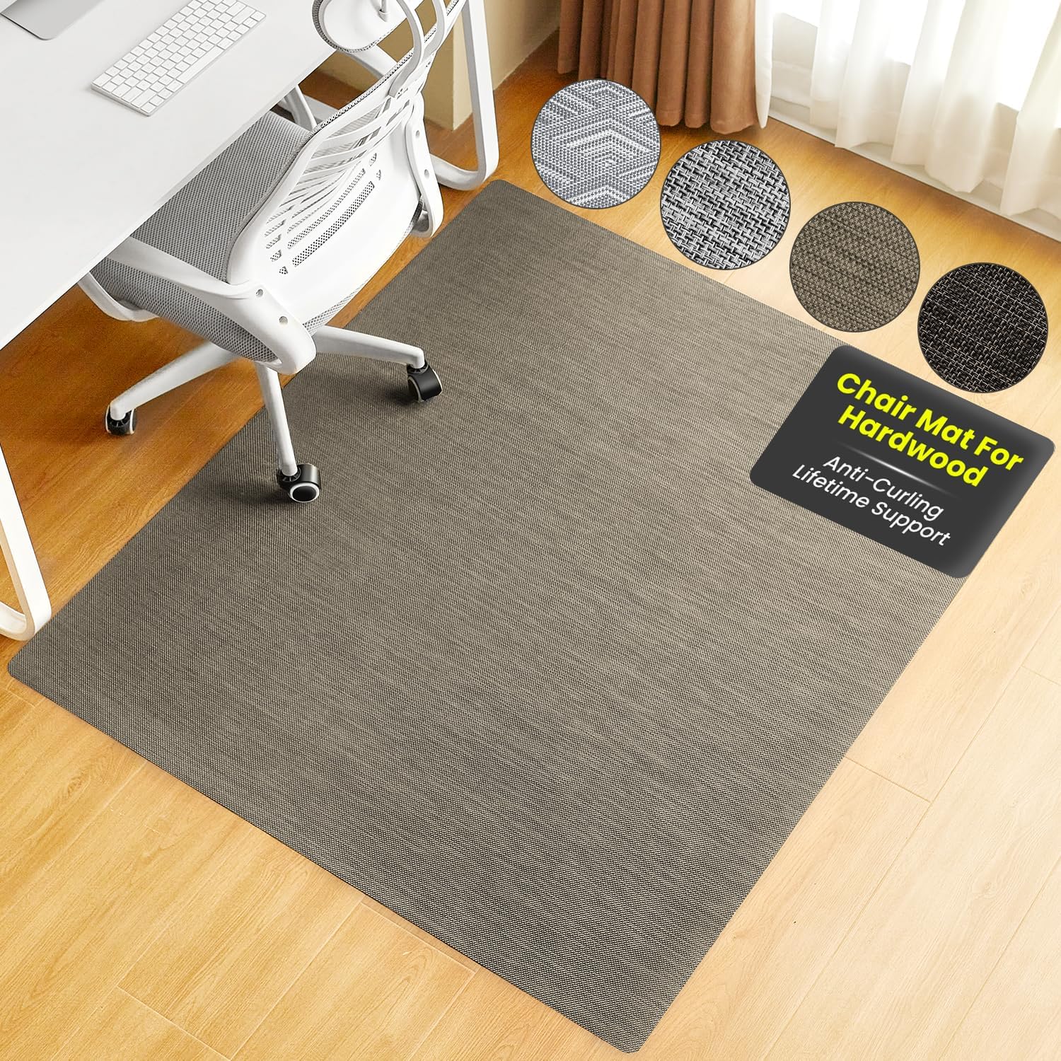 BAGAIL Office Chair Mat for Hardwood Floor, Heavy Duty Computer Chair Mat - Fast Flat & Smooth Glide - Non-Slip Desk Chair Floor Protector for Home Office