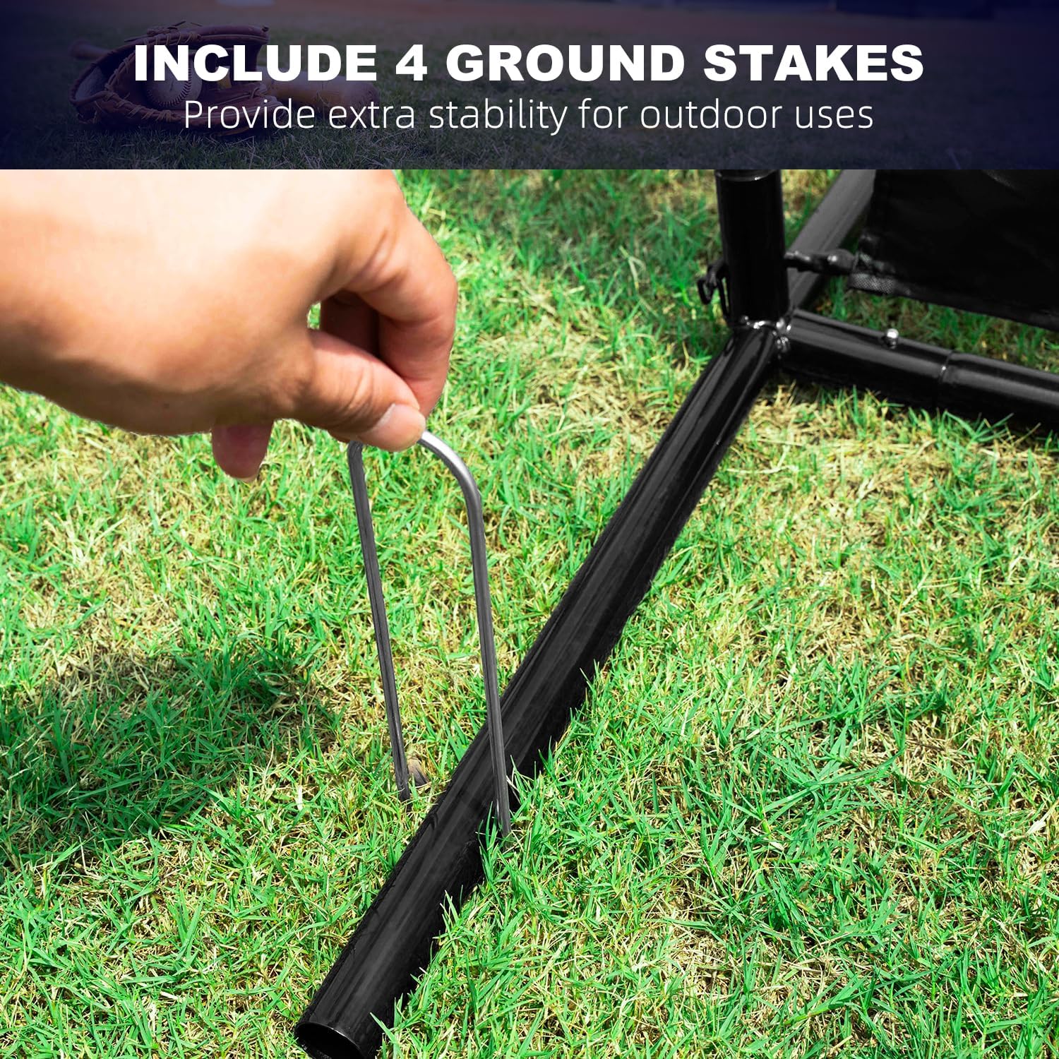 BAGAIL Baseball and Softball Pitching Net, 9 Pocket Pitching Net, Portable Pitching Target Net for Backyard with Carry Bag