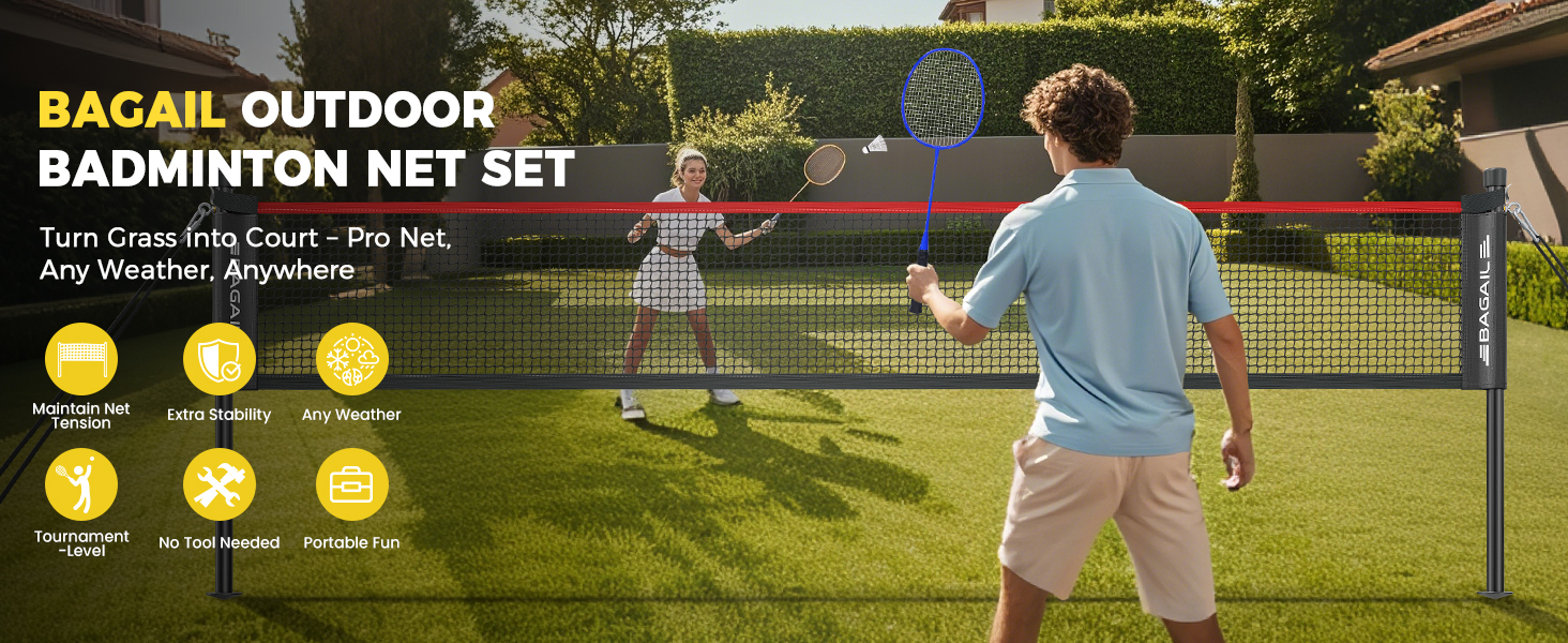outdoor badminton net set backyard badminton net official size badminton net family sports equipment