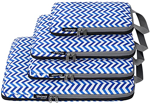 BAGAIL 4 Set/5 Set/6 Set Compression Packing Cubes Travel Expandable Packing Organizers BAGAIL STORAGE_BAG Wave pattern