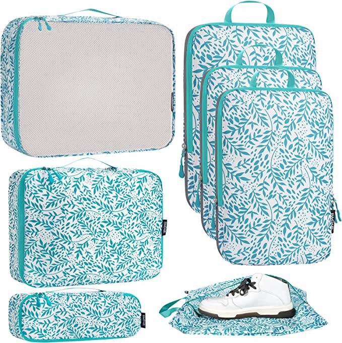 Bagail Ultralight Packing Cubes 7 Set, 3 Compression Packing Cubes 3 Packing Organizers With 1 Shoe Bag BAGAIL STORAGE_BAG 黑色