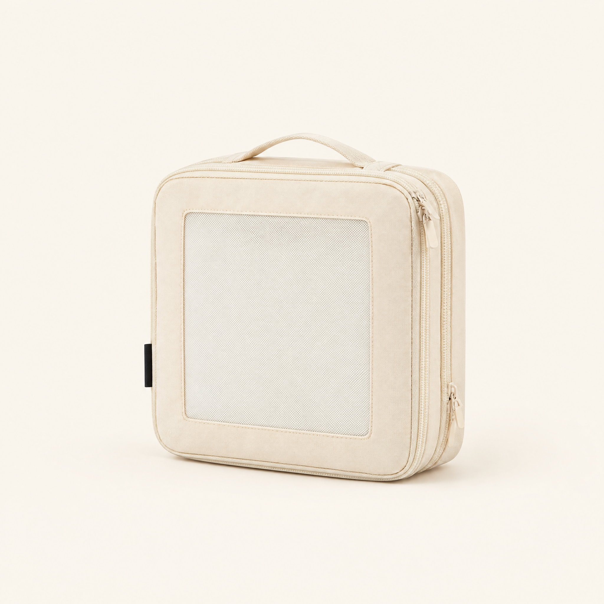 Small beige packing cube, 20 &times; 14 &times; 8 cm, for underwear and accessories