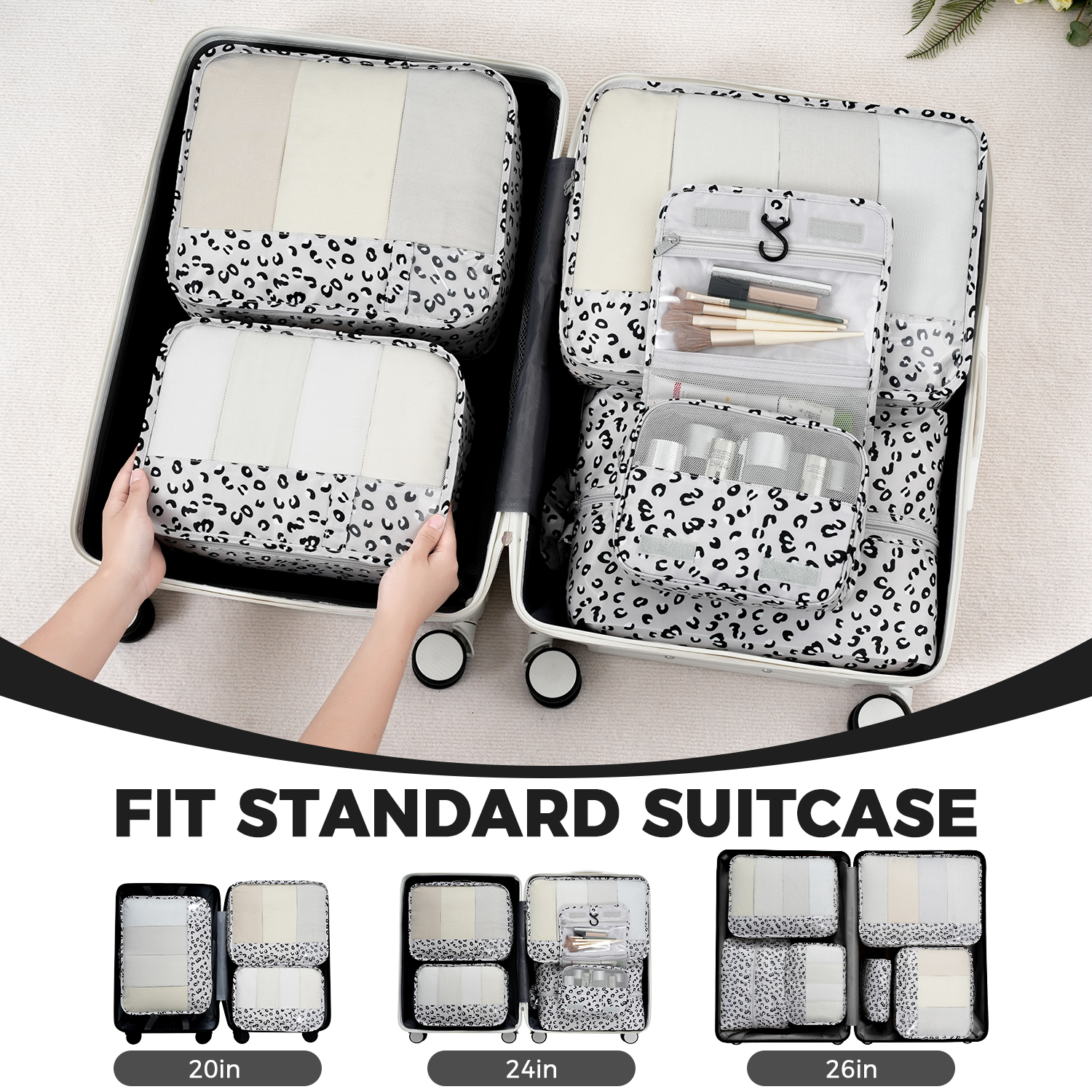 9 Set Label Packing Cubes with Packing List Luggage Packing Organizers for Travel Accessories