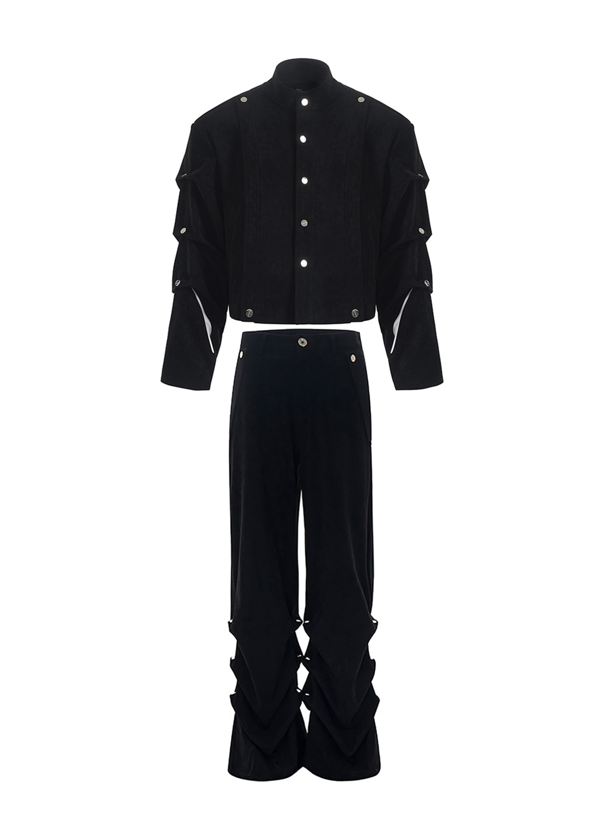 SUEDE-TEXTURE STACKED ARMOR SET