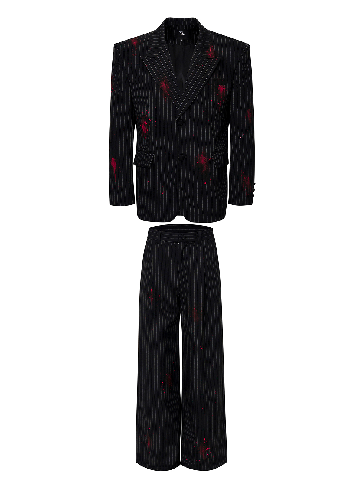 START EXCEED END | Black Paint Splatter Suit - Gothic Streetwear