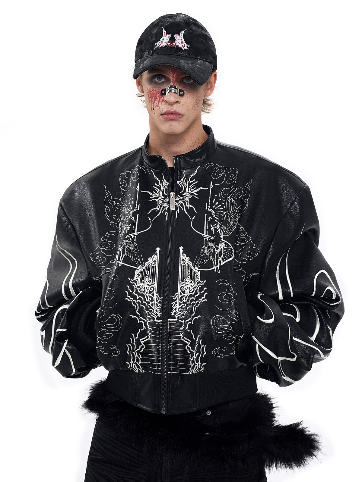 EMBROIDERED CELESTIAL BOMBER JACKET-START EXCEED END