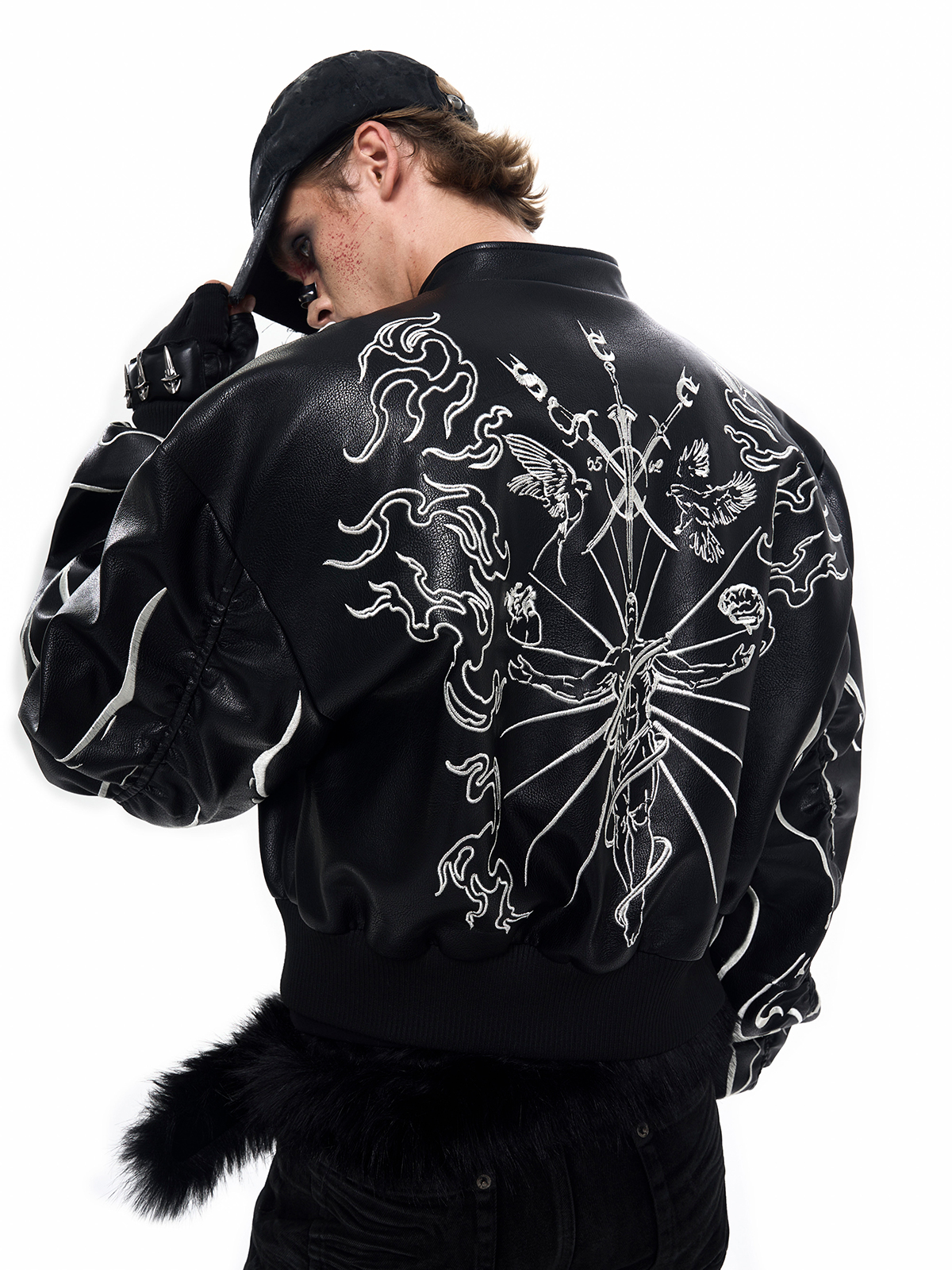EMBROIDERED CELESTIAL BOMBER JACKET-START EXCEED END
