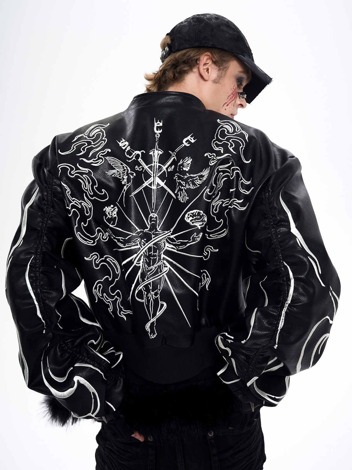 EMBROIDERED CELESTIAL BOMBER JACKET-START EXCEED END
