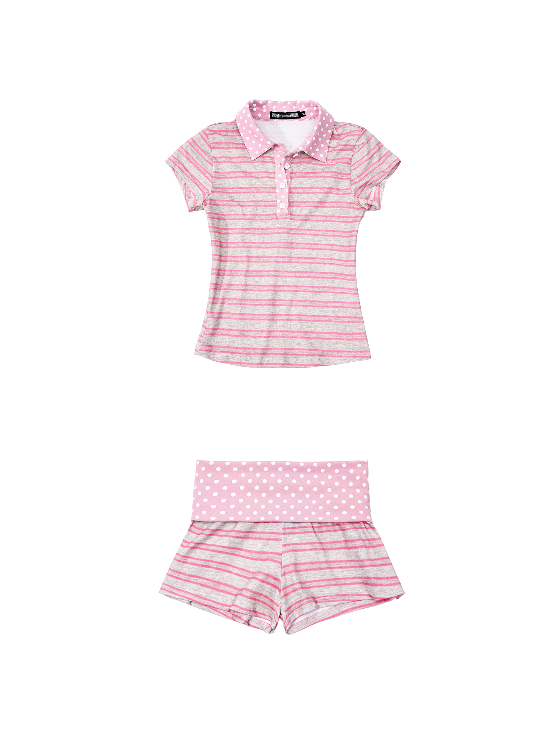 Striped Polka Dot Baby Tee Set | START EXCEED END