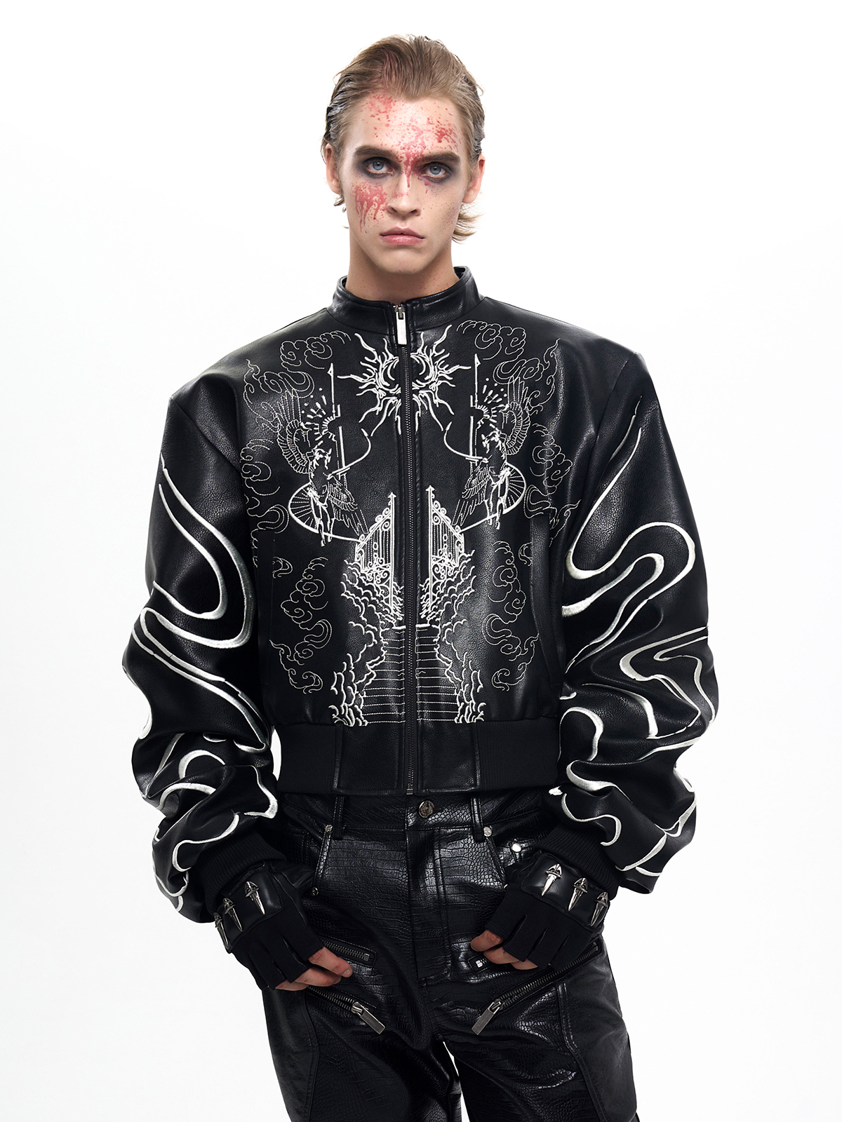 EMBROIDERED CELESTIAL BOMBER JACKET-START EXCEED END