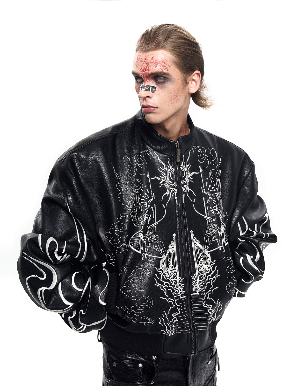 EMBROIDERED CELESTIAL BOMBER JACKET-START EXCEED END