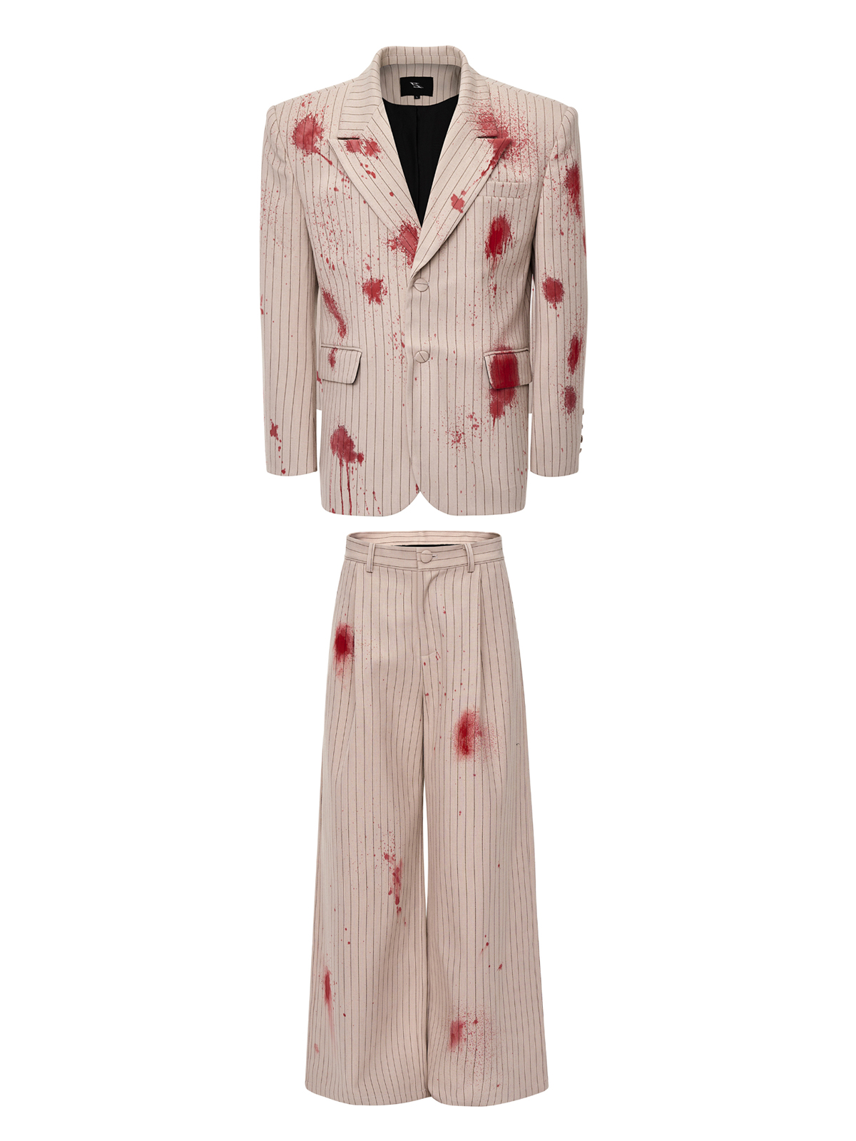 START EXCEED END | Sand Paint Splatter Suit - Avant-Garde Menswear