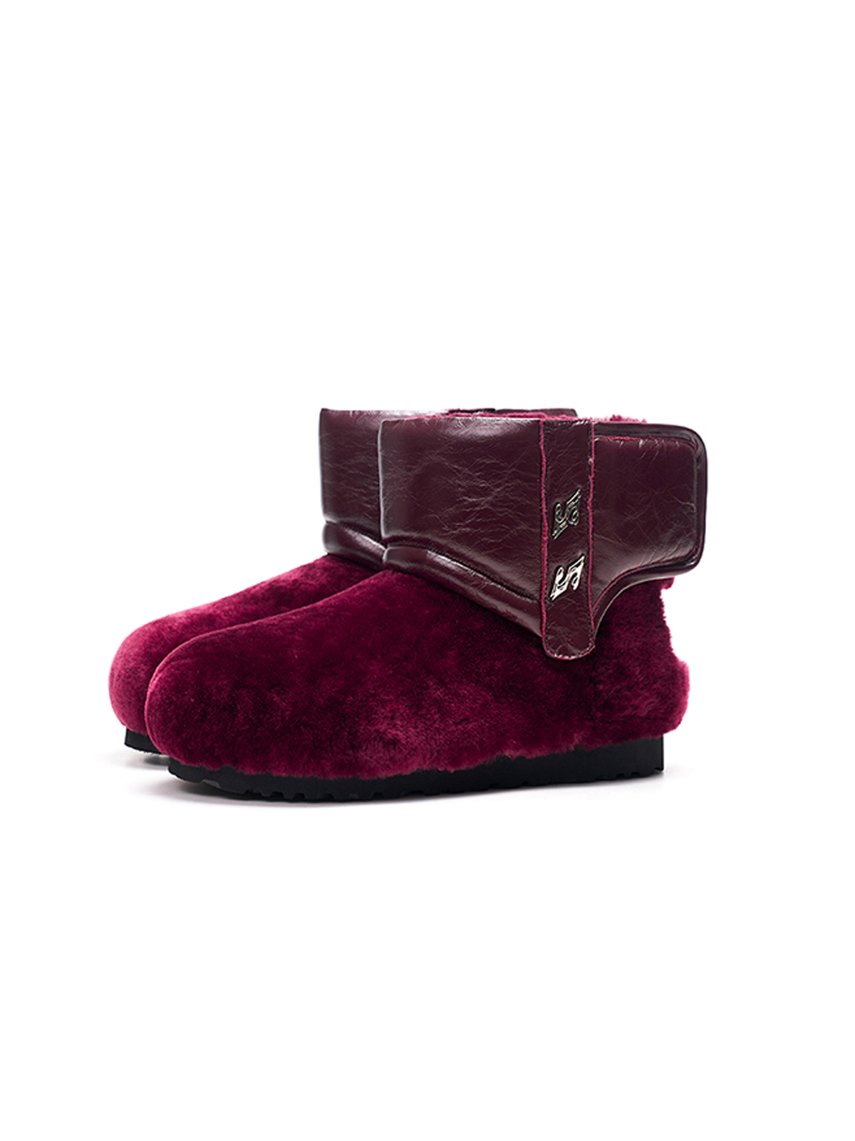BURGUNDY REMOVABLE CUFF BOOTS
