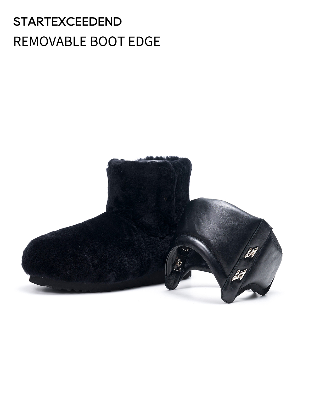 BURGUNDY REMOVABLE CUFF BOOTS