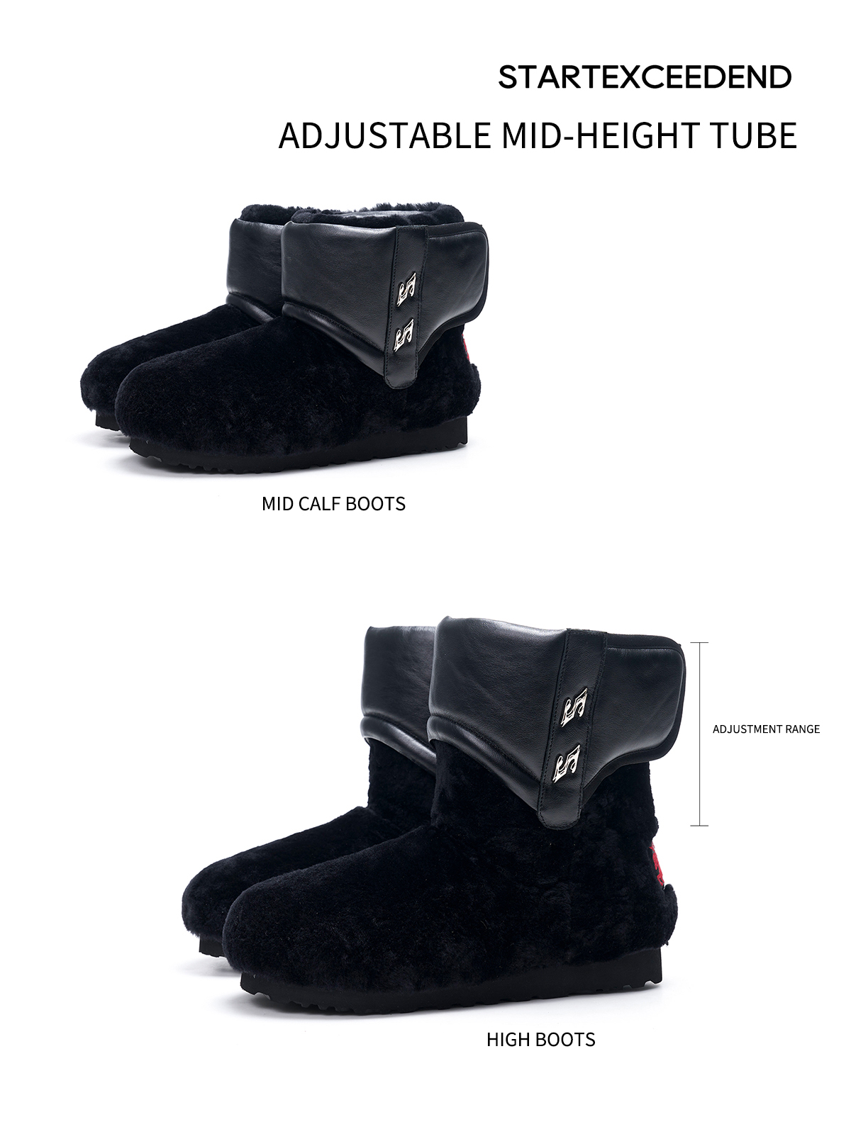 BURGUNDY REMOVABLE CUFF BOOTS