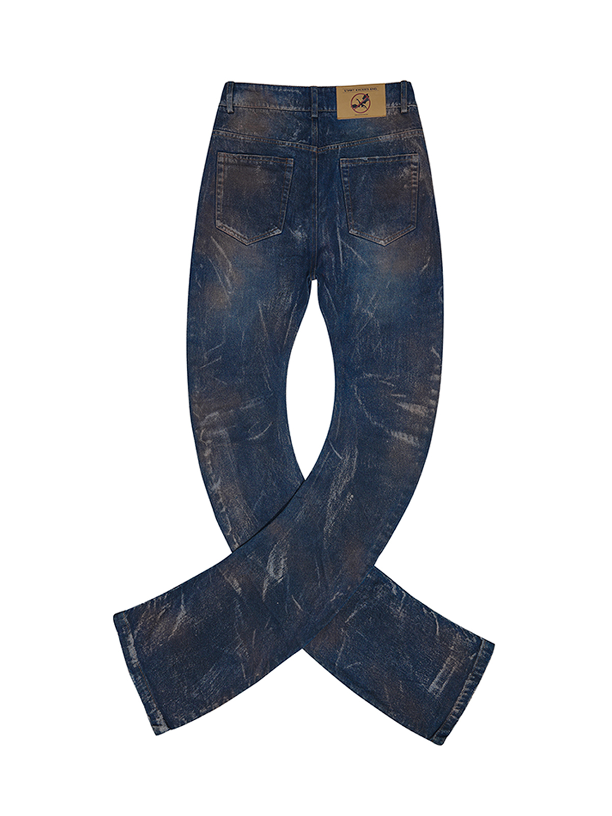 DIRTY WASH 5-BUTTON STACKED DENIM JEANS