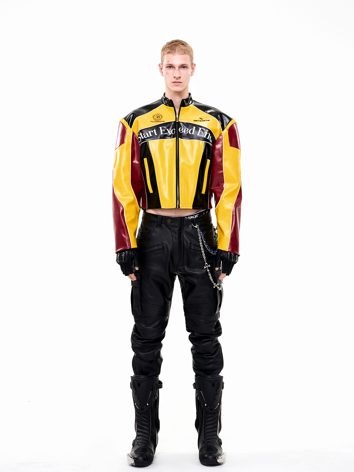 CRUSADER LEATHER RACING JACKET-START EXCEED END