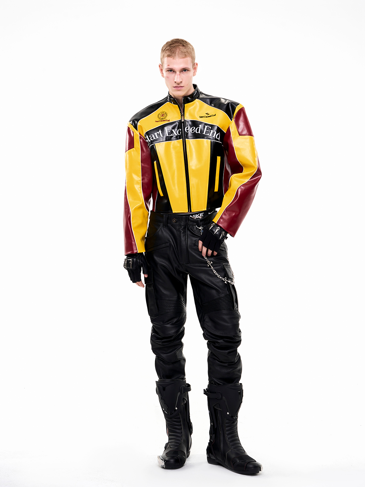 CRUSADER LEATHER RACING JACKET-START EXCEED END
