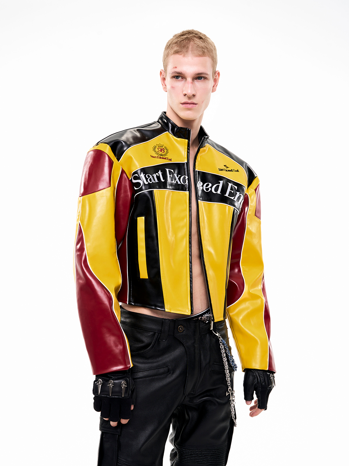 CRUSADER LEATHER RACING JACKET-START EXCEED END