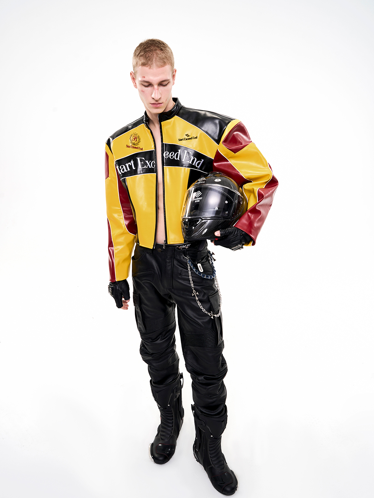 CRUSADER LEATHER RACING JACKET-START EXCEED END