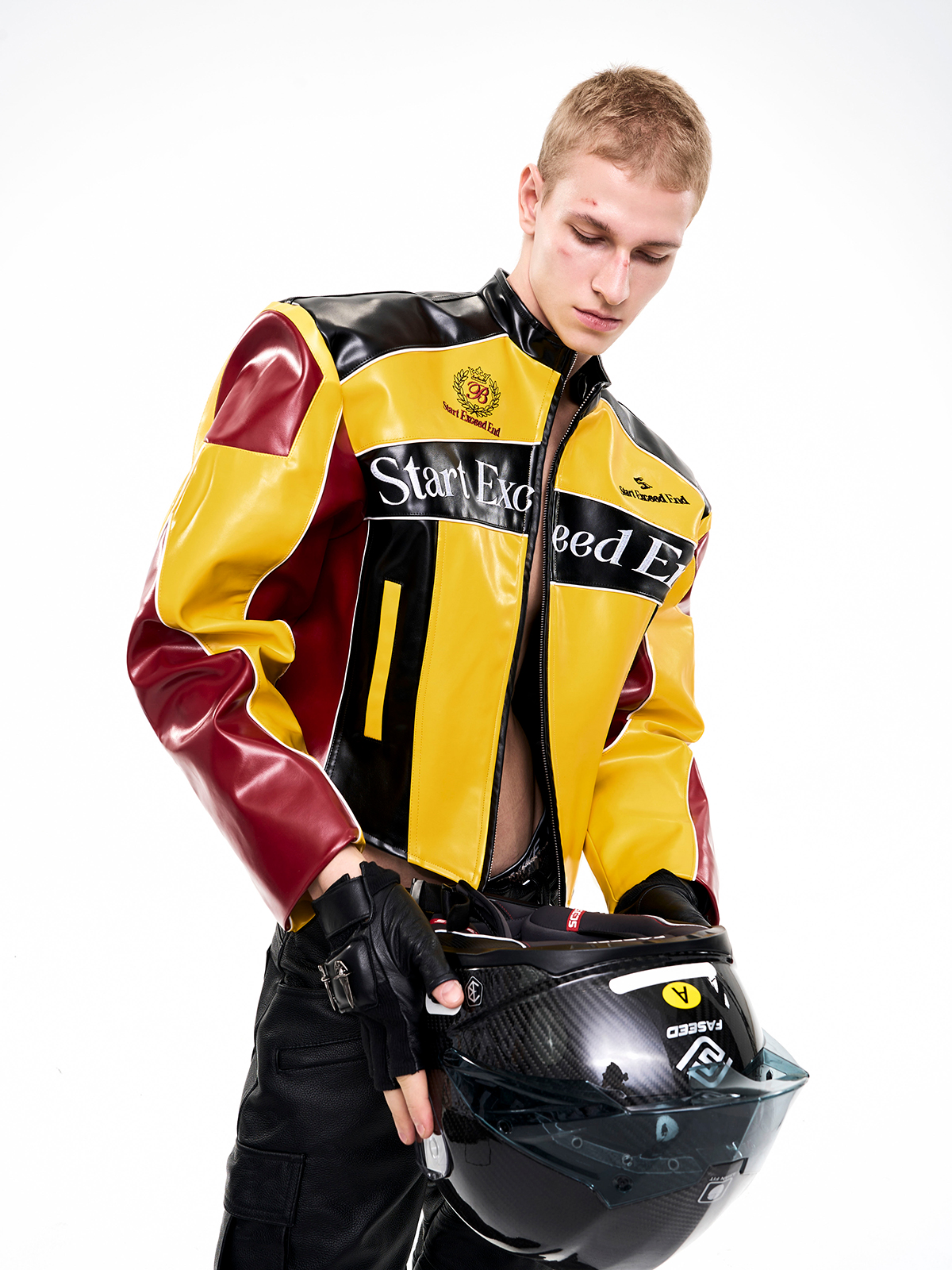 CRUSADER LEATHER RACING JACKET-START EXCEED END
