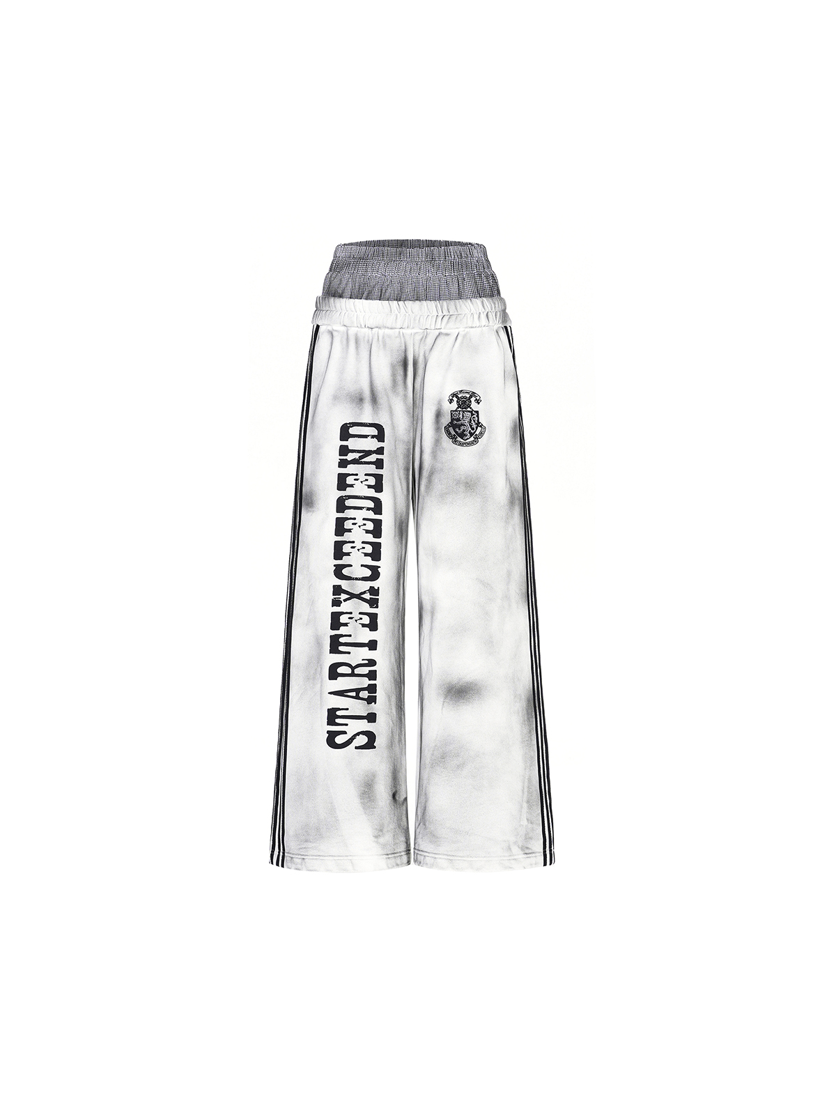 DIRTY WASH 4-STRIPE TRACK SUIT SET - WHITE