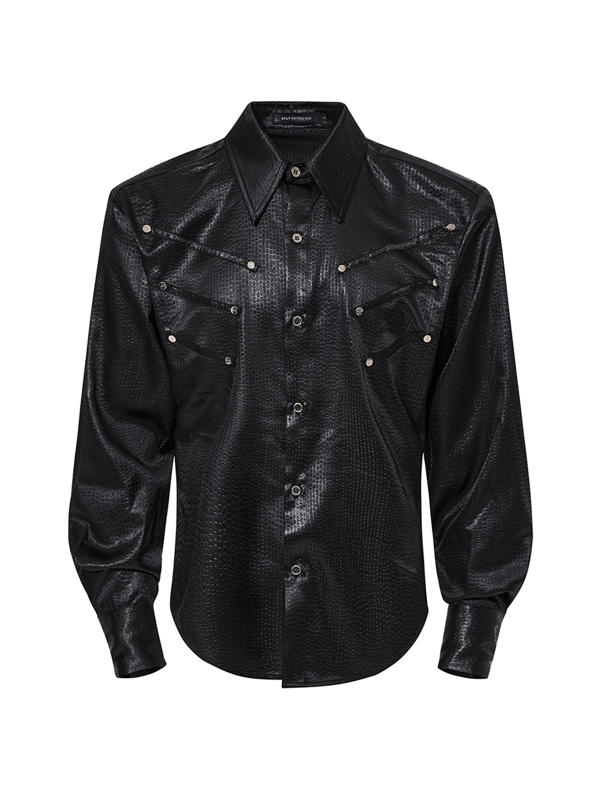 TEXTURED WESTERN HARDWARE SHIRT-BLACK