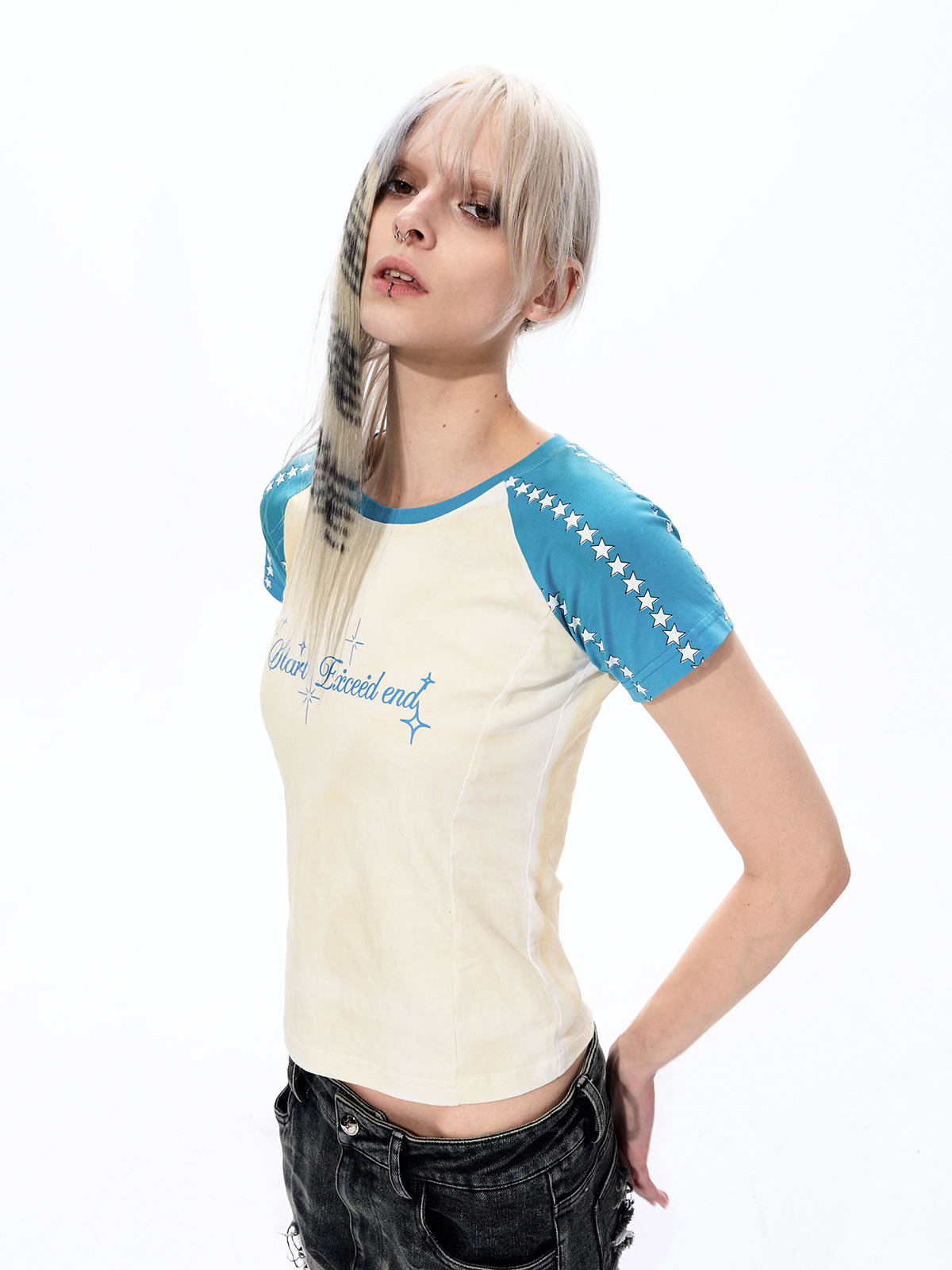 RETRO STAR GRAPHIC DIRTY WASH BABY TEE